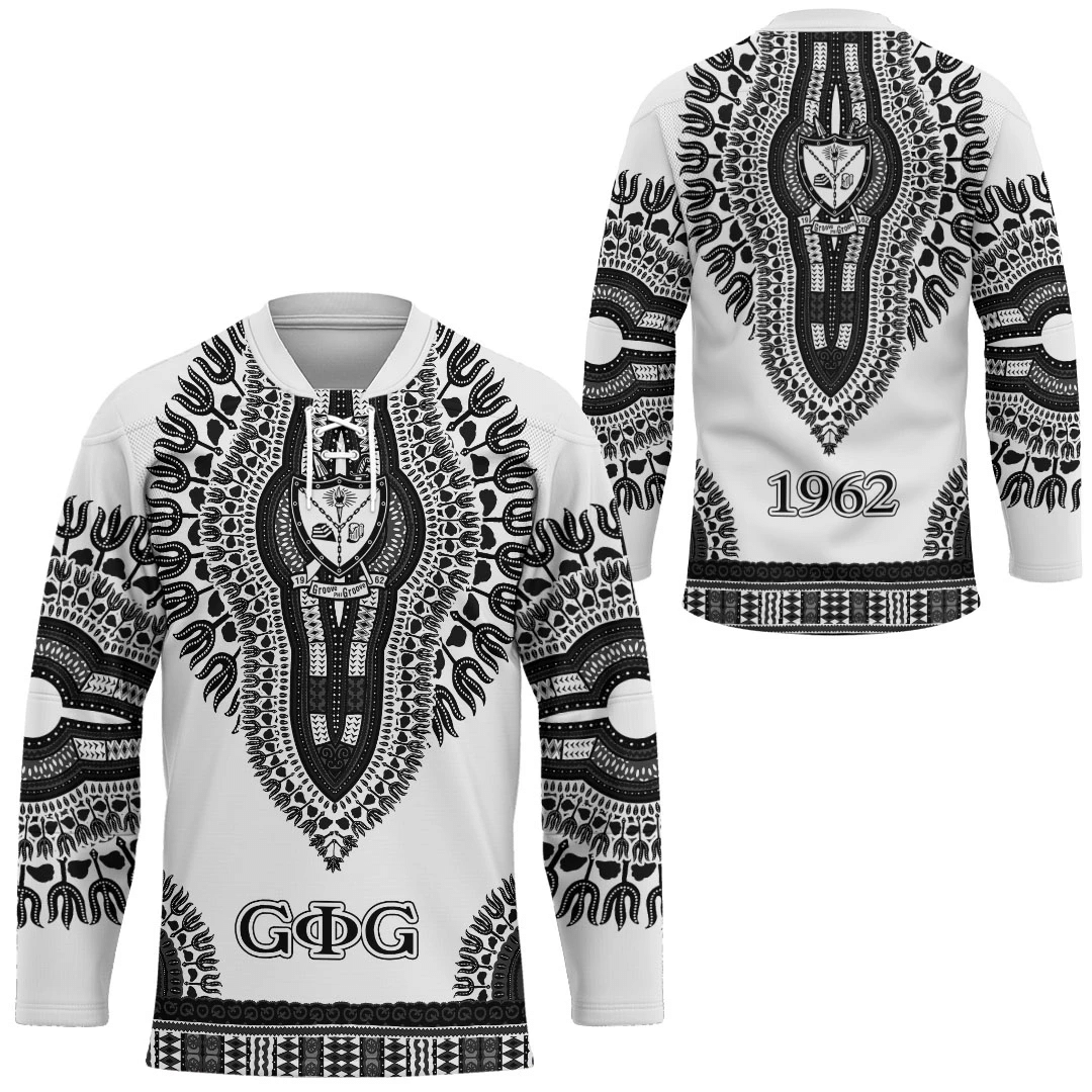 Getteestore Jersey – Groove Phi Groove Dashiki (White) Hockey Jersey A31