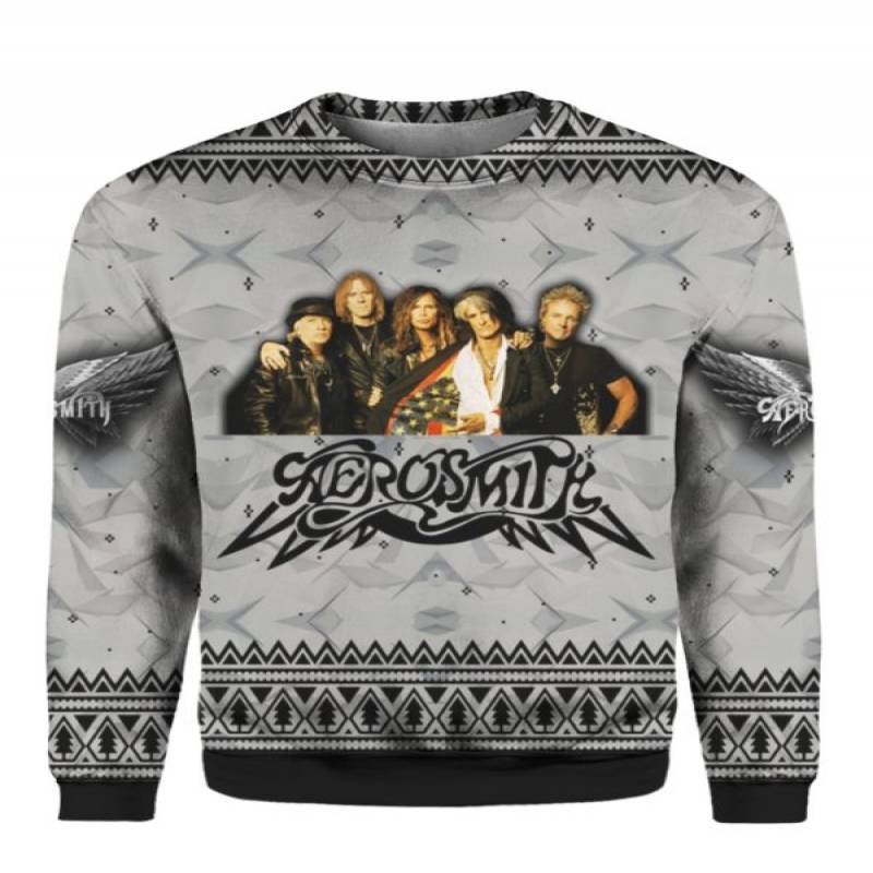 Aerosmith Band 3D Print Christmas Ugly Sweatshirt Hoodie