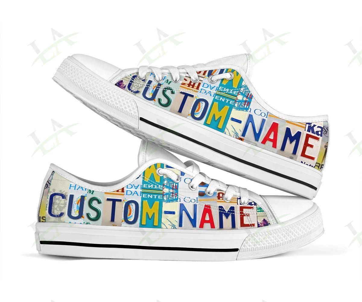 LICENCE PLATE Low Top Shoes Personalize Name