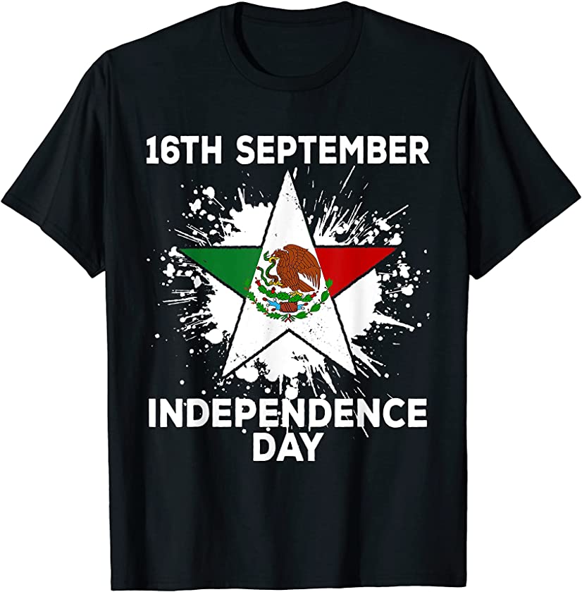 Vintage Mexico Flag 16 September Mexican Independence Day T-Shirt