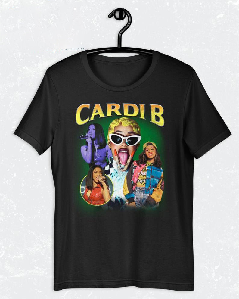 vintage inspired Cardi B Unisex Black print  T-Shirt