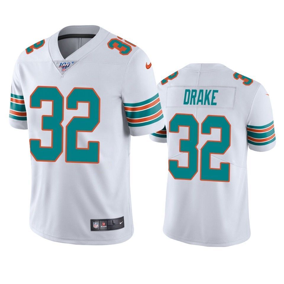 Dolphins Kenyan Drake Limited Jersey White 100Th Season