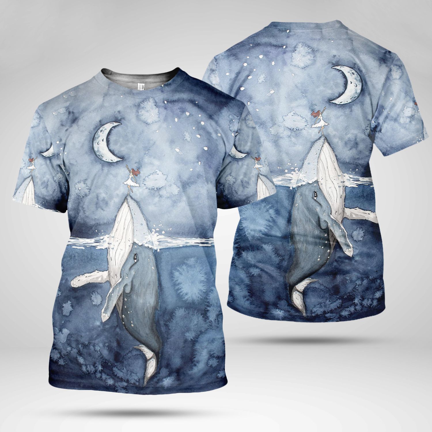 The Little Girl And The Whale In The Moon Night T-Shirt – TMHTS0001