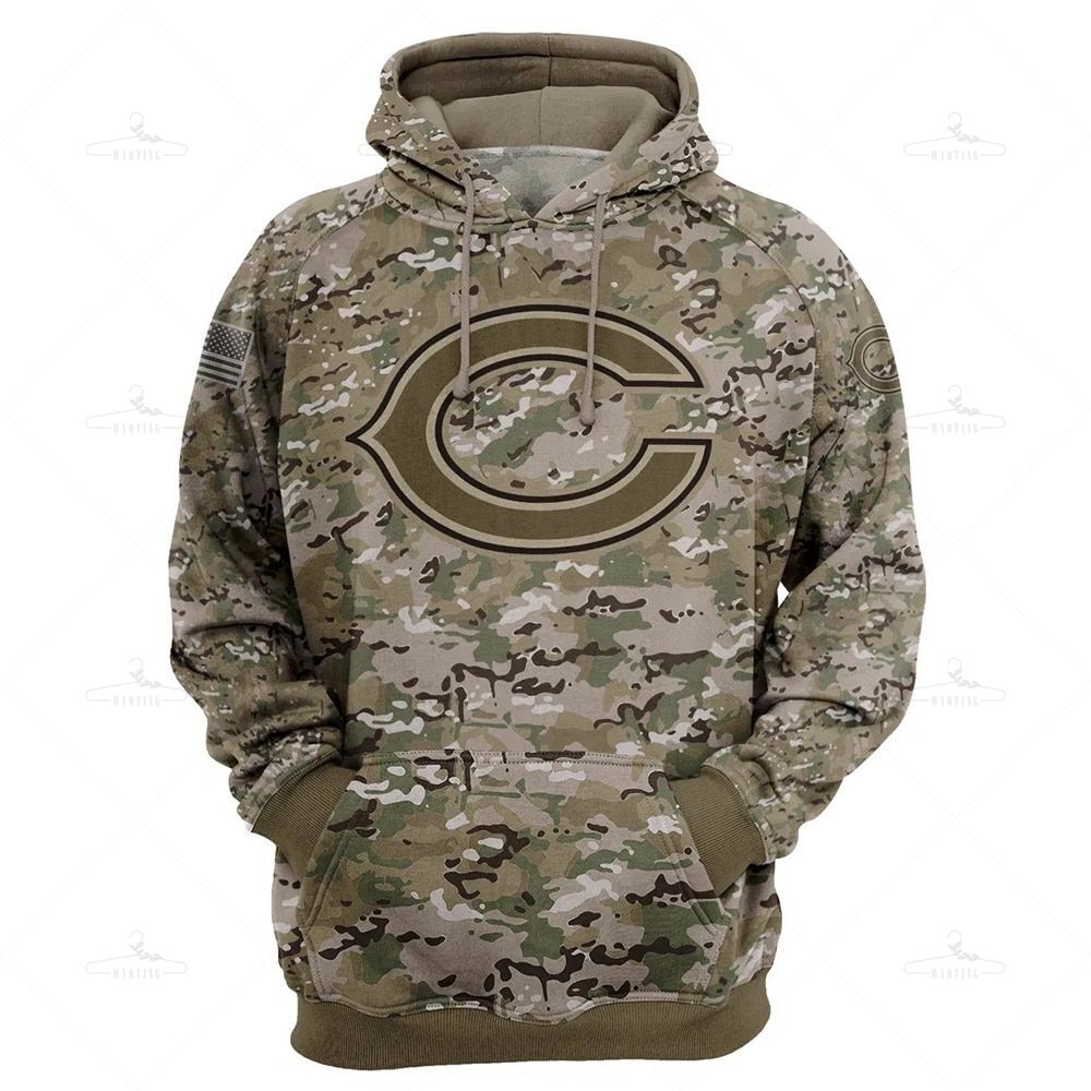 Chicago Bears Hoodie Army Graphic Sweatshirt Pullover Gift S