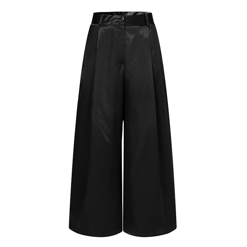 Summer Stylish Satin Trousers Women Solid Office OL Pantalon Palazzo ZANZEA Elegant Solid Wide Leg Pants Casual Loose Culottes alx