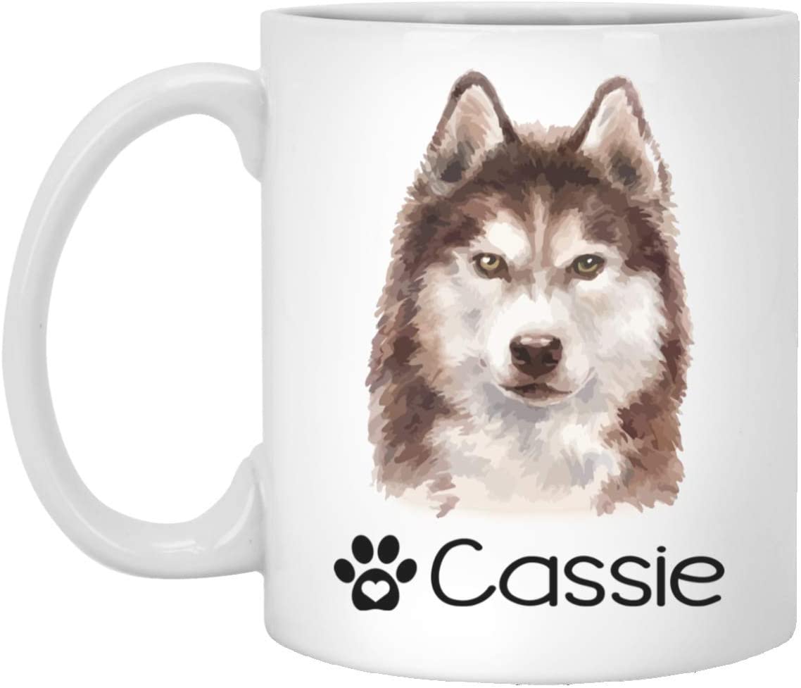 Personalized Siberian Husky Dog Mug – Pet Owner Gifts For Women – Gifts For Dog Lover – Siberian Husky Mom Dad Mugs – Dog Cups 15Oz