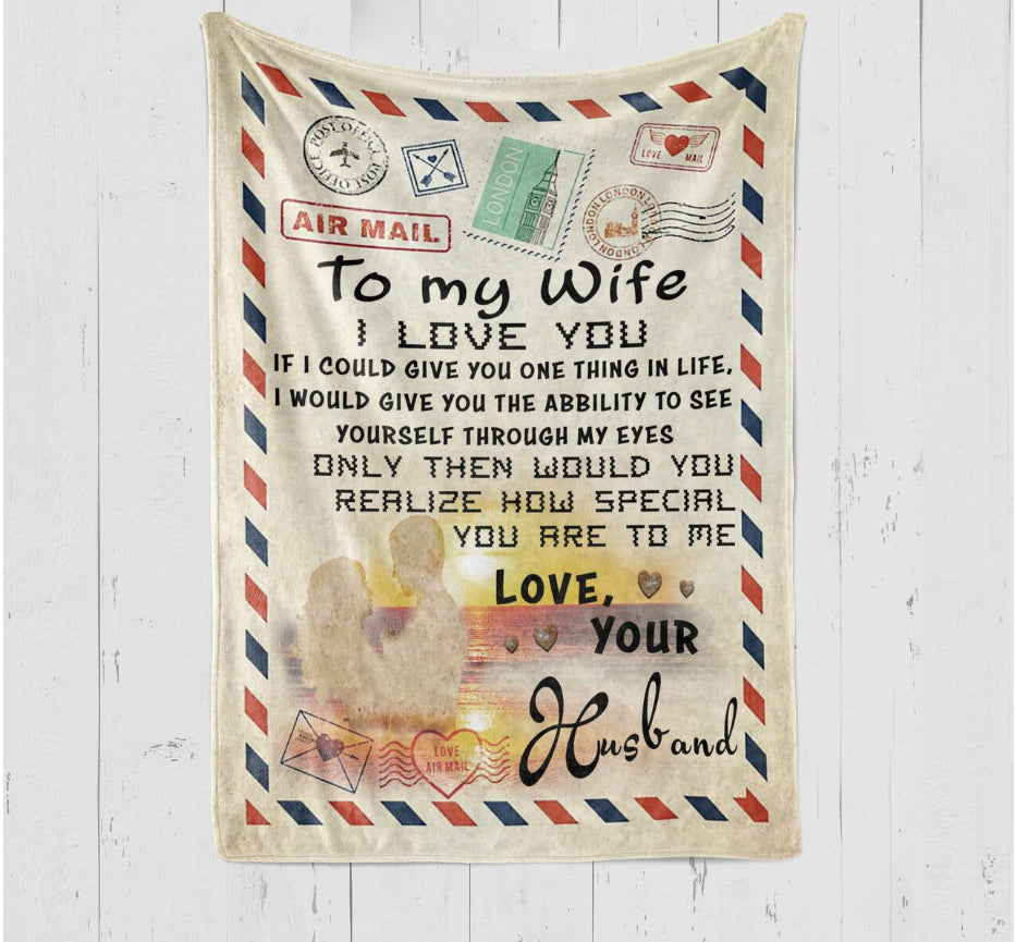 To My Wife How Special You Are To Me Fleece Blanket Home Decor Bedding Couch Sofa Soft And Comfy Cozy Gift For Valentine’S Day To Wife