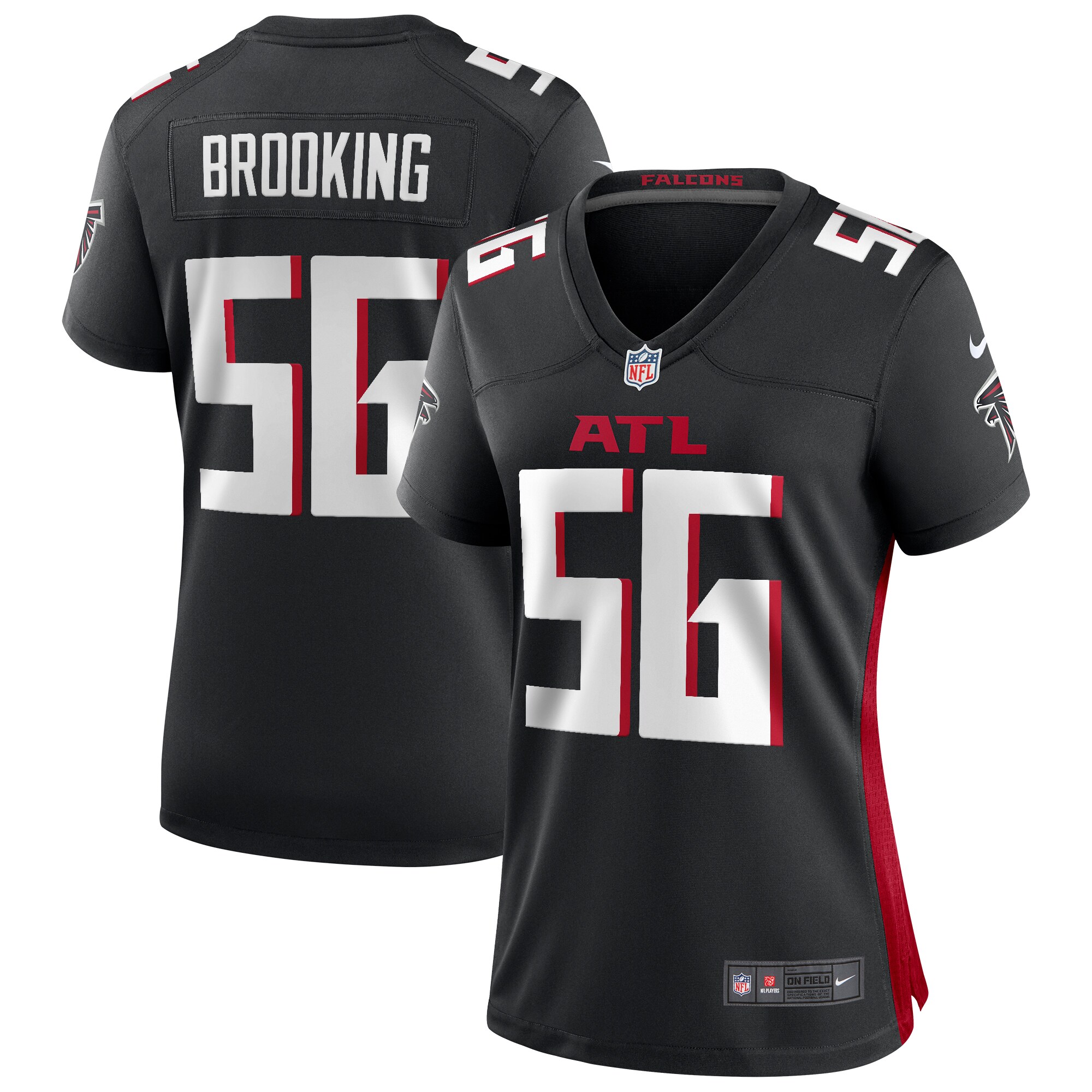 Women’s Atlanta Falcons Keith Brooking Black Game Retired Player Jersey