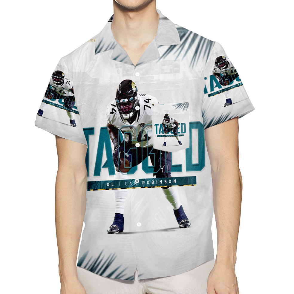 Jacksonville Jaguars Tagged Cam Robinson 3D All Over Print Summer Beach Hawaiian Shirt With Pocket