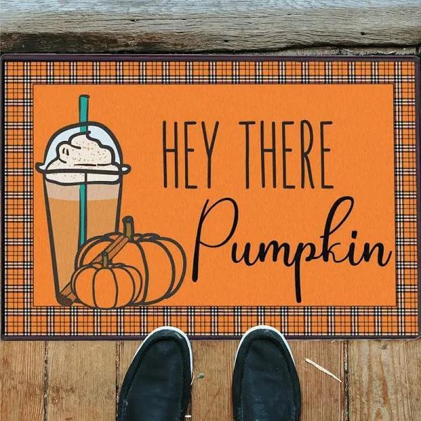 Hey There Pumpkin Drink Halloween Doormat Indoor And Outdoor Mat Entrance Rug Funny Home Decor Closing Gift Gift For Friend Family Gift Idea