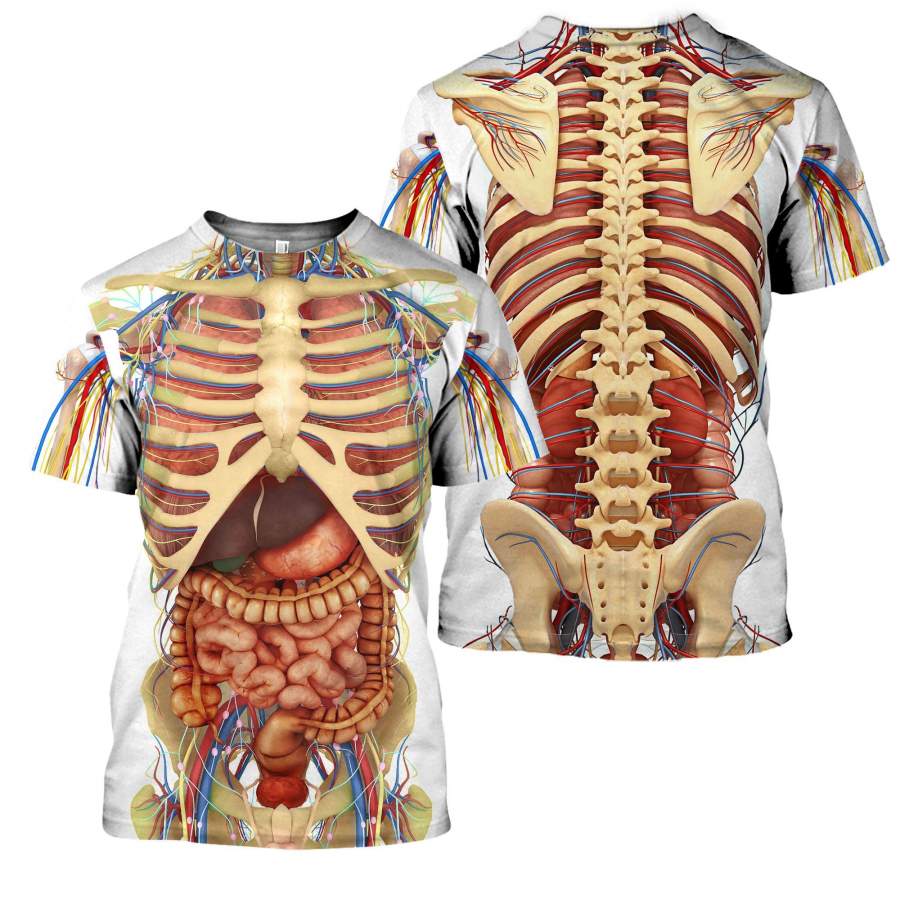 3D All Over Printed Transparent Human Body Organs Shirts and Shorts ...