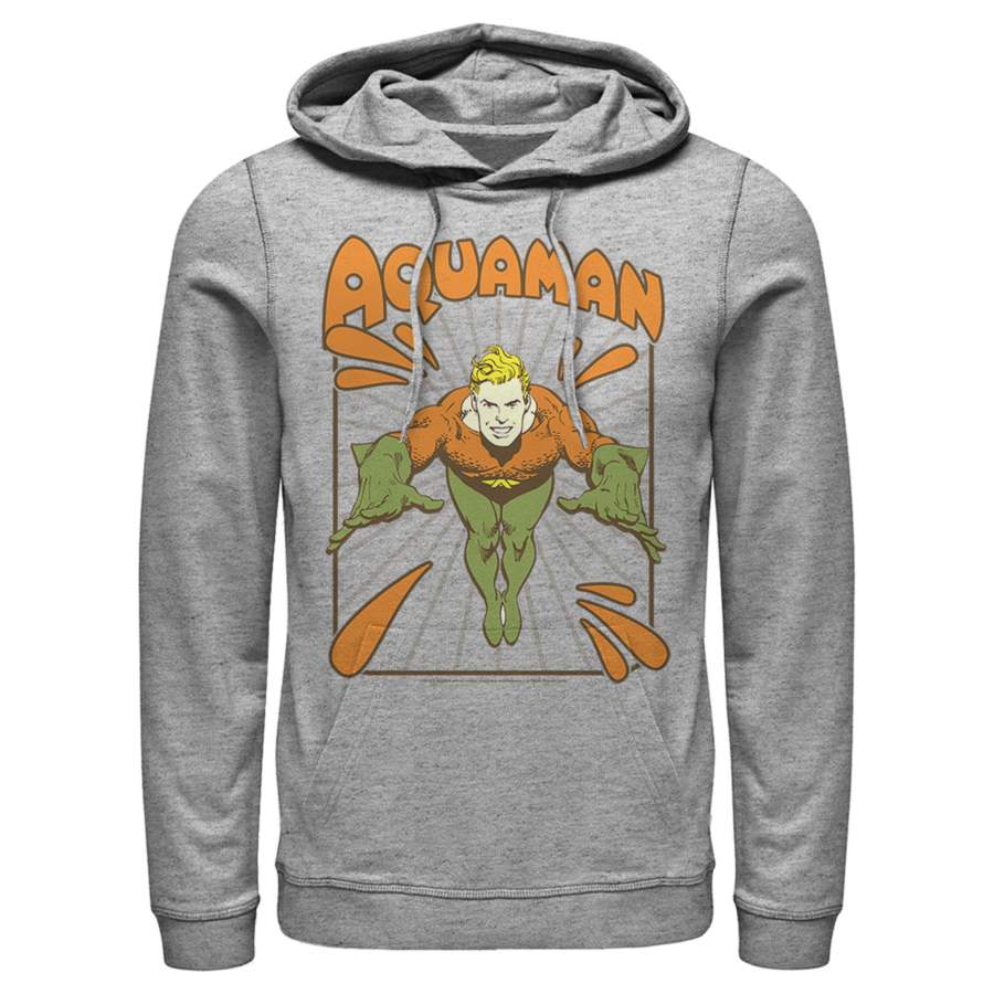 Justice League Men’s Aquaman Vintage  Lightweight Hoodie