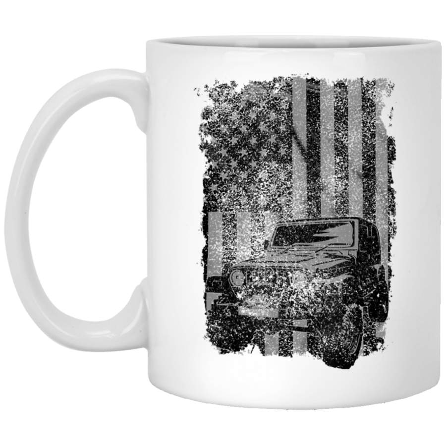 Vintage US Flag Jeeps – Jeeps Enthusiast Coffee Mug