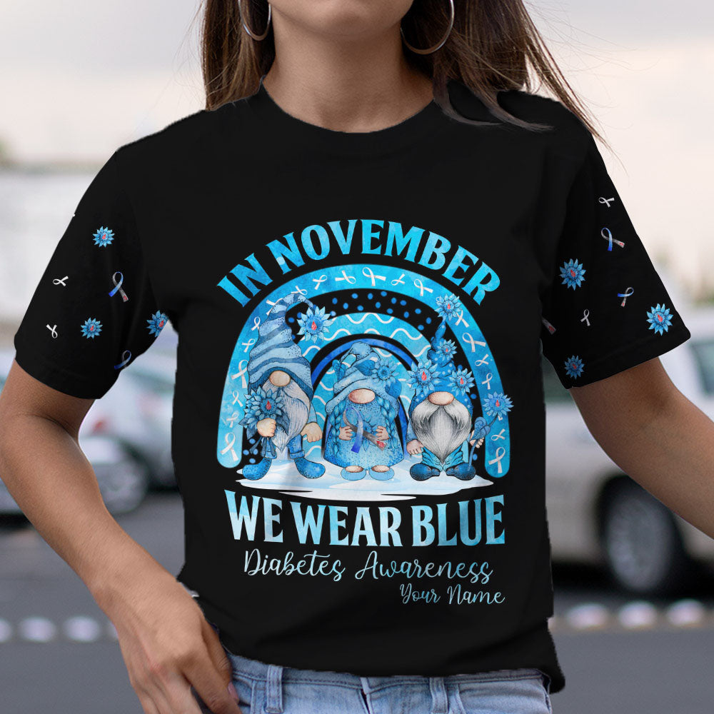 Personalized In November We Wear Blue Diabetes All Over Print – Latg0210212Ki