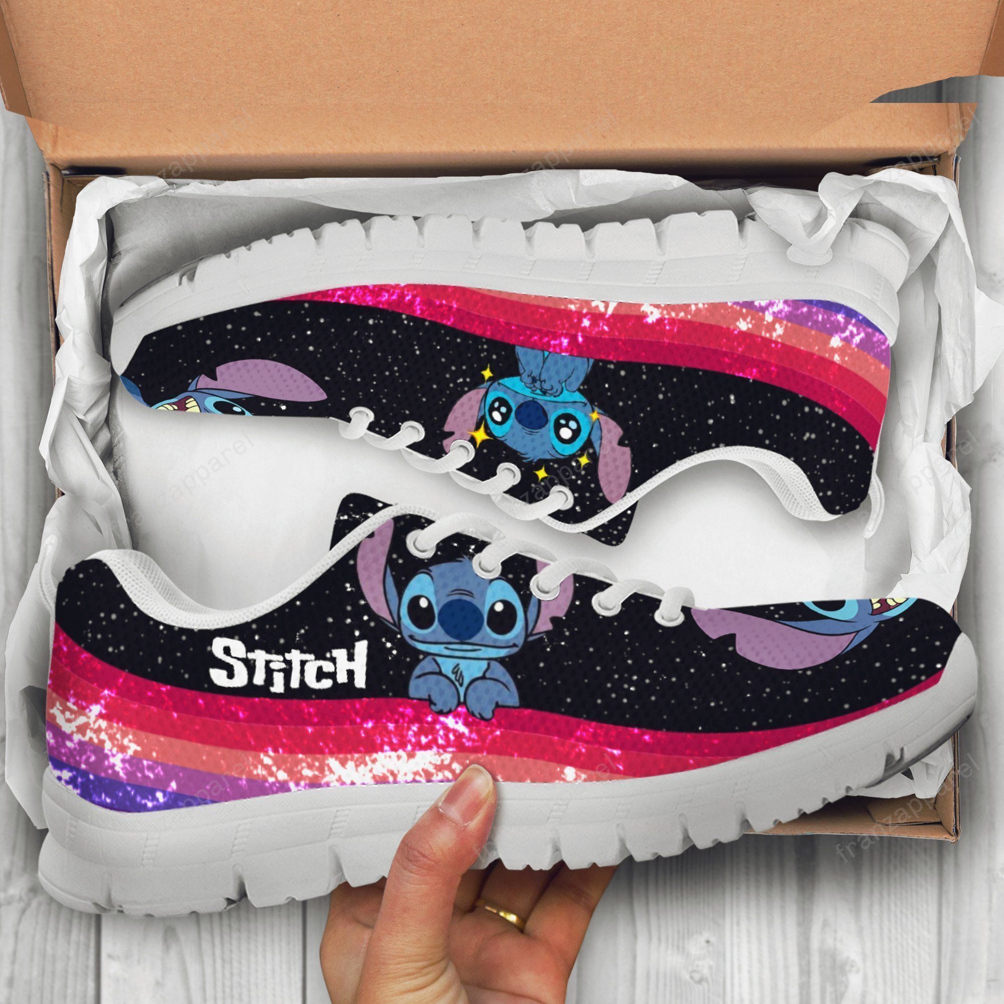 Stitch sneakers Lilo & Stitch Disney ver14 Print Sneakers, Women’s Sneakers, white Shoes birthday gift Fashion Fly Sneakers TL97