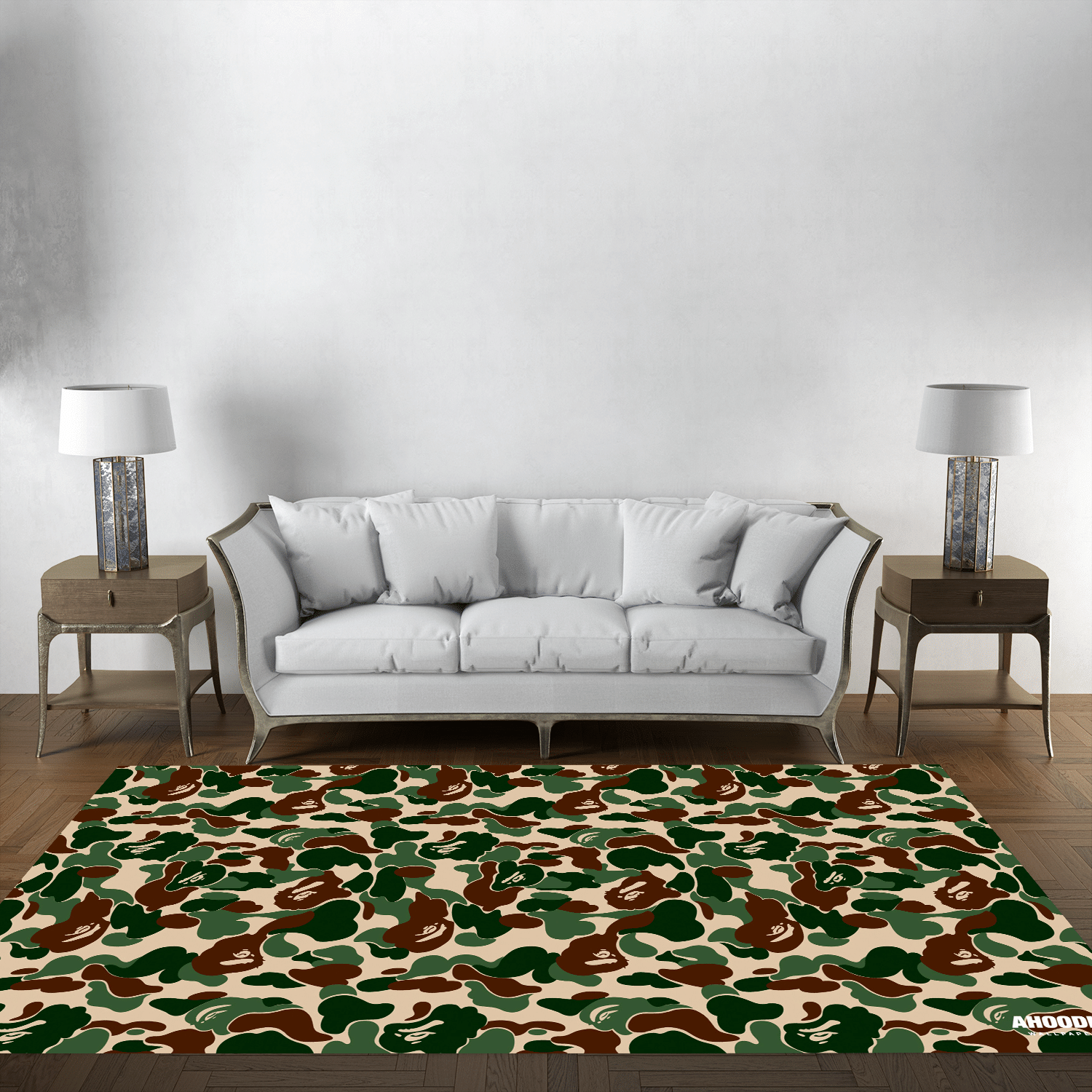 BAPE Logo Inspired Area Rug,Hypebeast Living Room Carpet,Fashion Brand Floor Mat