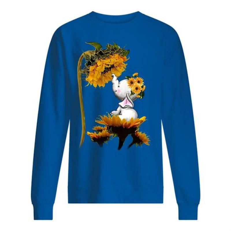 Vintage Funny Elephant Sits On Sunflowers Gift For Elephant Lovers Sweatshirt