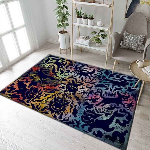 Eevee Line Evolution Area Rug Geeky Carpet Floor Decor