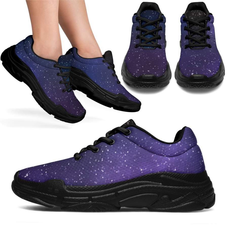 Nebula Universe Galaxy Deep Space Print Chunky Sneakers