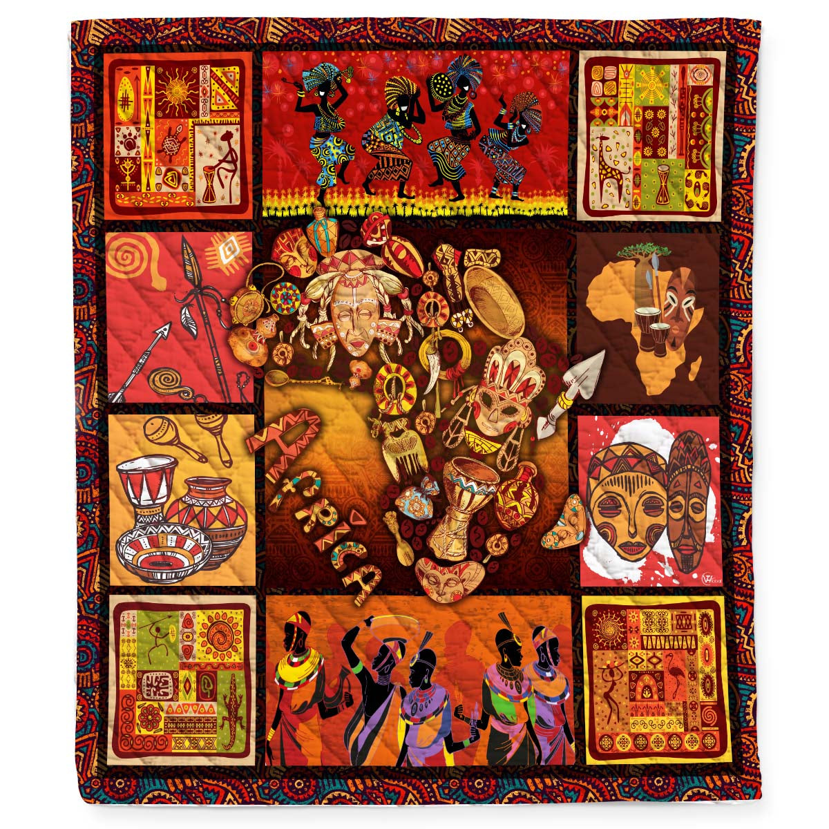 Africa Culture African Pattern Quilt Blanket