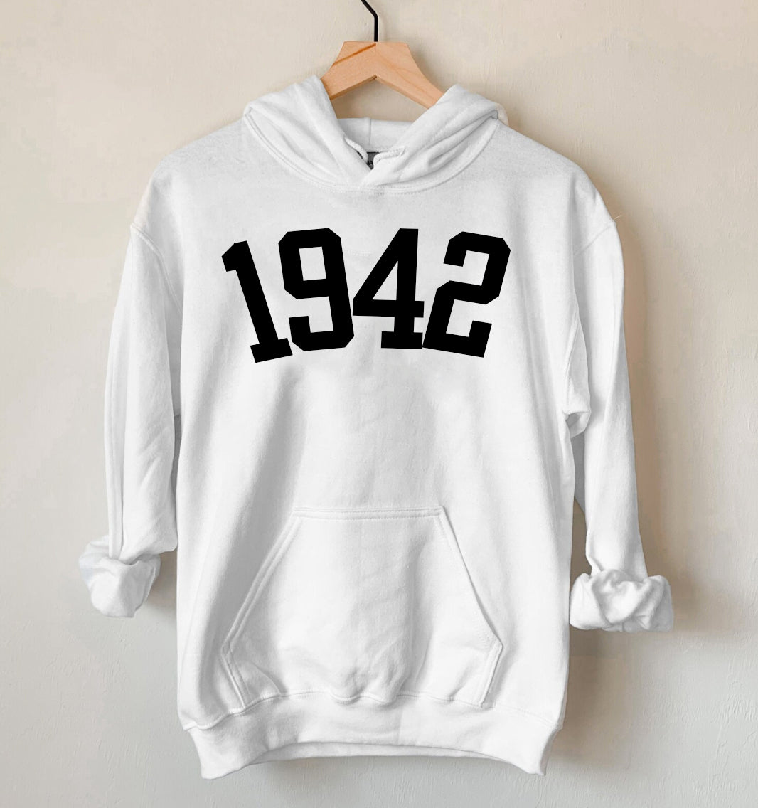 1942 Birthday Year Number Hoodie For Women, Womens 80Th Birthday Gift Hoodie, Cute Birthday Gift For Grandma, Awesome 80Th, 80Th In 1942 Hoodie For Her