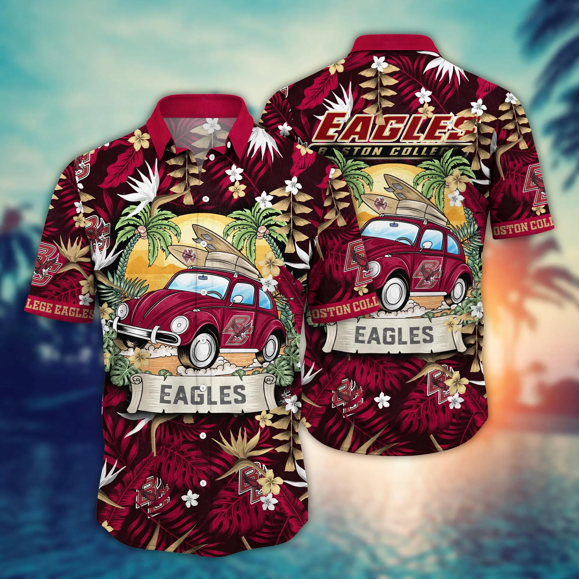 Boston College Eagles NCAA Hawaiian Shirt Flip Flopstime Aloha Shirt