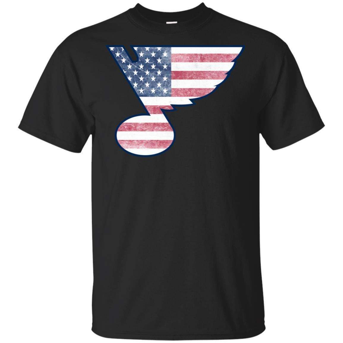 St. Louis Blues American Flag Hockey T-Shirt PT06