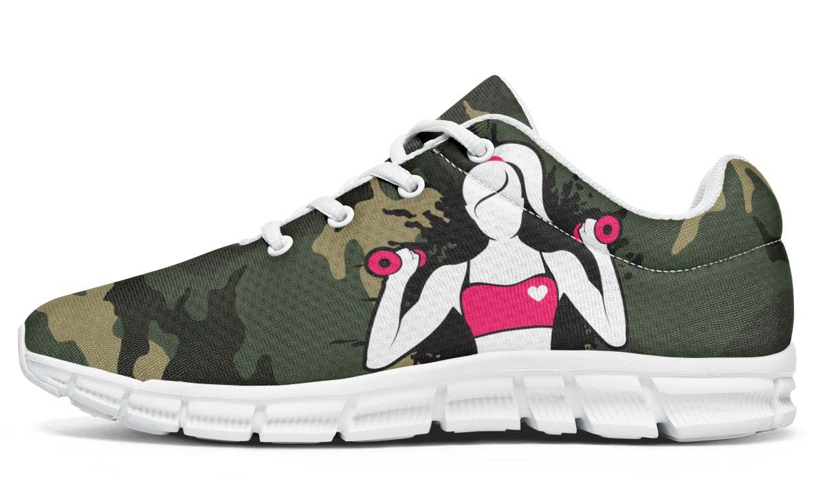 Camo Weights Girl In Pink Breathable Sneakers Custom Shoes V84