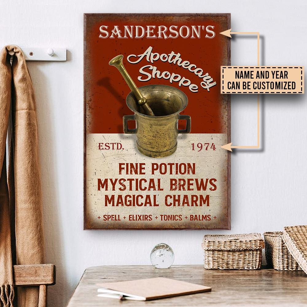 Aeticon Gifts Personalized Apothecary Fine Potion Canvas Mom Dad Gift Home Decor