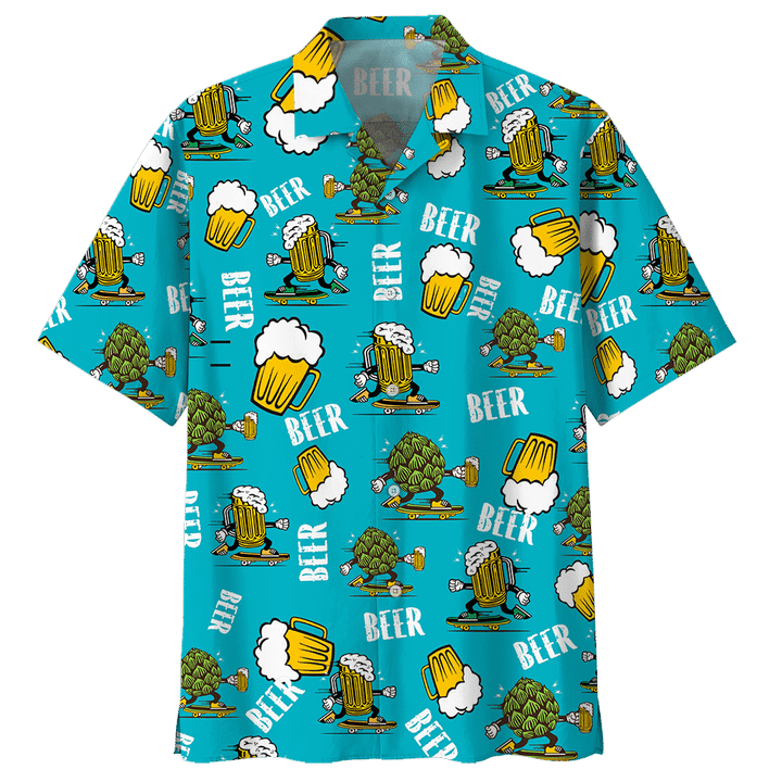 Beer Lovers Unisex Hawaii Summer Beach Shirts Ha57416