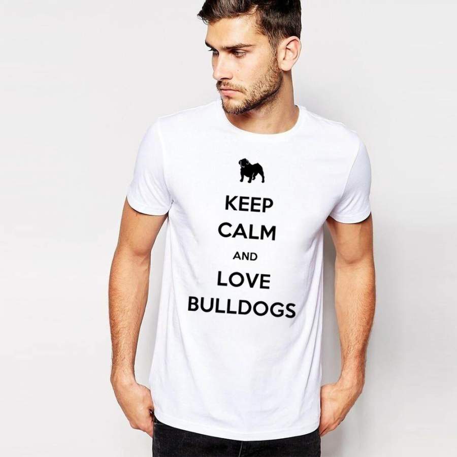 Summer New T-Shirts Keep Calm And Love Bulldogs Printed Short Sleeve Fashion Women Tops Tee Loose Shirt