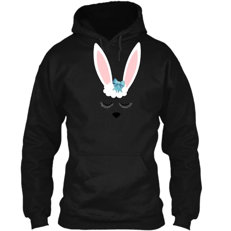 Cute Easter Bunny Shirt For Big Girls or Toddlers Pullover Hoodie 8 oz