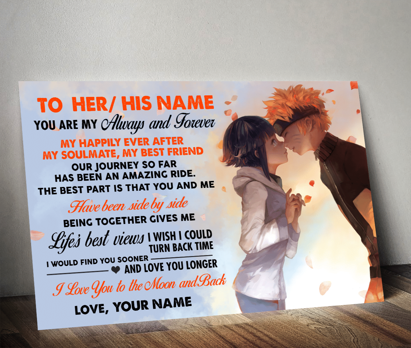 My Lover The Best Part Is That You And Me Naruto Personalize Poster Ko