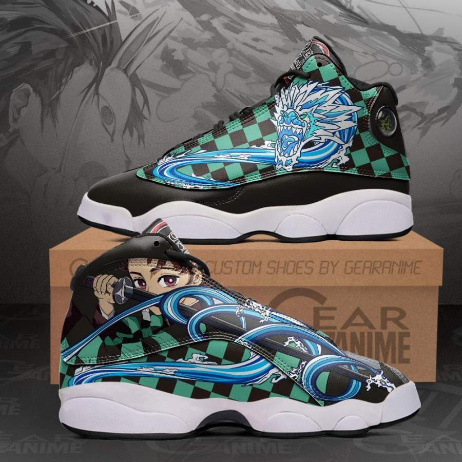 Tanjiro Kamado Jordan 13 Sneakers Water Breathing Demon Slayer Shoes