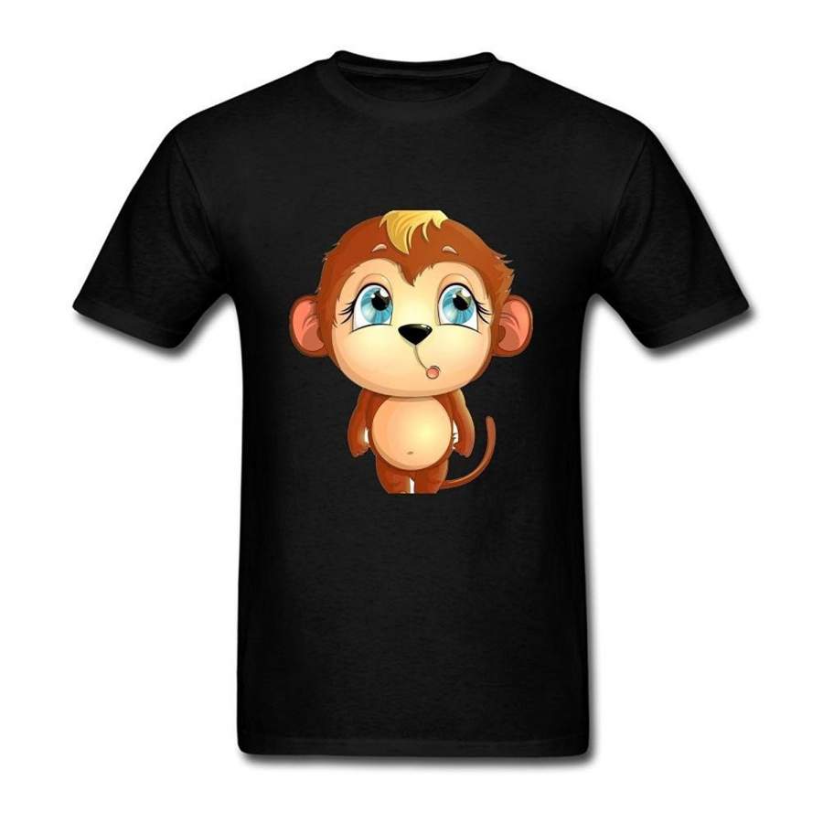 Men’S Little Monkey Cartoon Animals Short Sleeves T-Shirt Summer Funny Fashion Tee Shirts