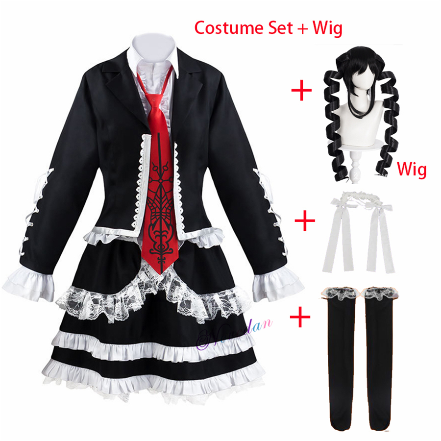 Anime Danganronpa Celestia Ludenberg Cosplay Costume Wig Halloween Party Fancy Gothic Lolita Dress Outfit For Women alx