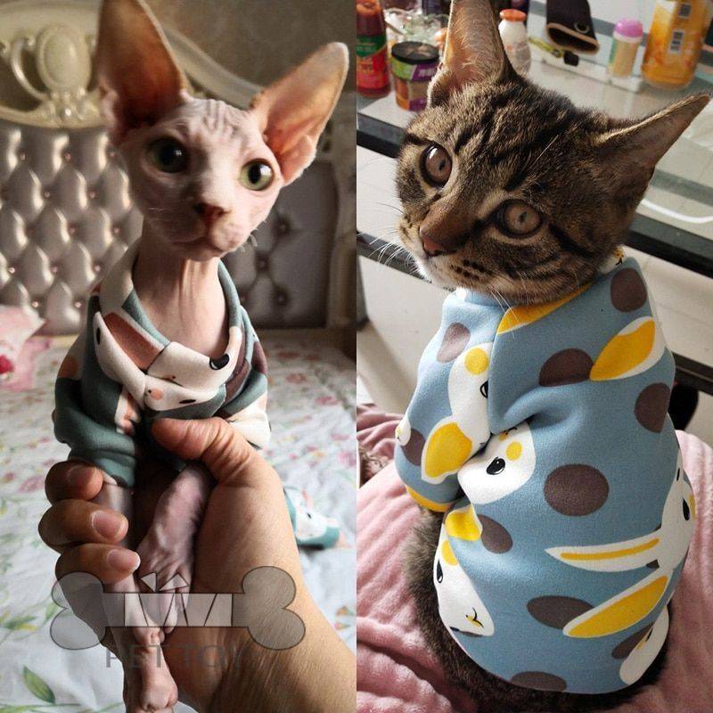 Rabbit Print Pet Cat Costume for Cats Soft Kedi Katten Sweatshirt Hoodie Spring Summer Cat Clothes Suit mascotas ropa para gato