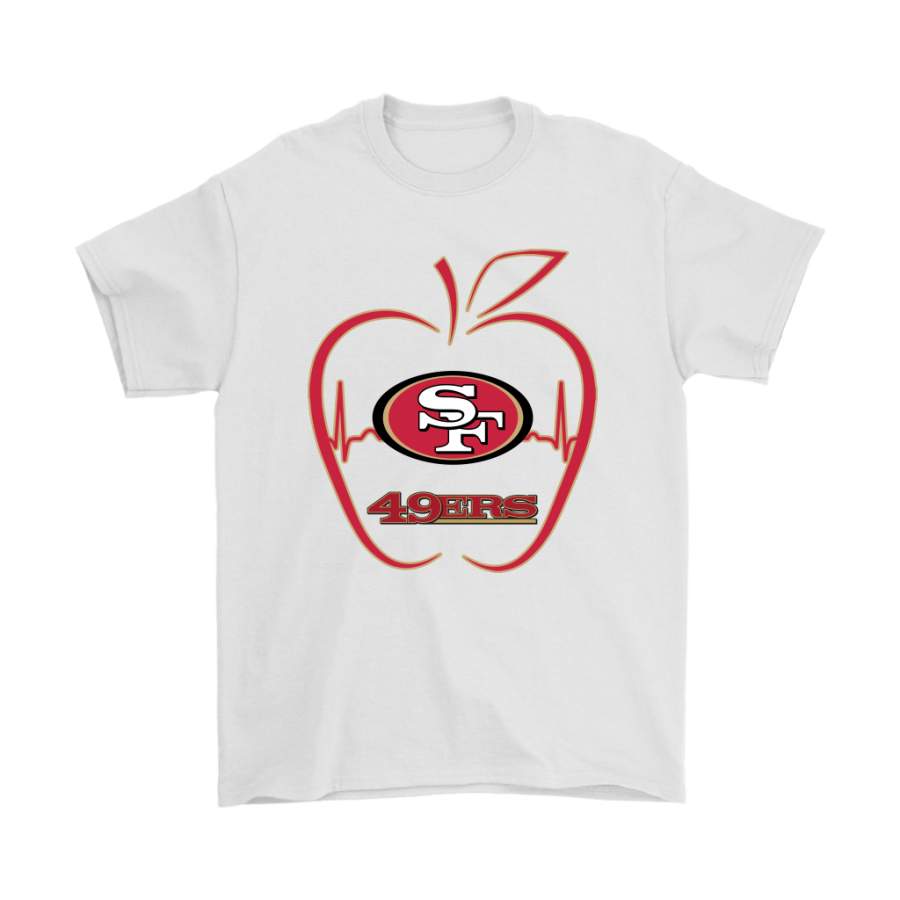 Apple Heartbeat Teacher Symbol San Francisco 49ers Shirts