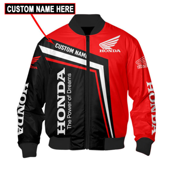 Custom Name Honda, Honda 3D Spring Autumn New Fashion Mens Casual Jacket Large Size Men Pilot Bomber Jacket Gq32