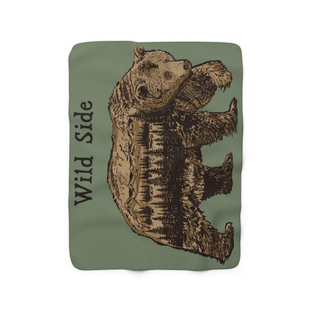 Wild Side Bear Sherpa Fleece Blanket