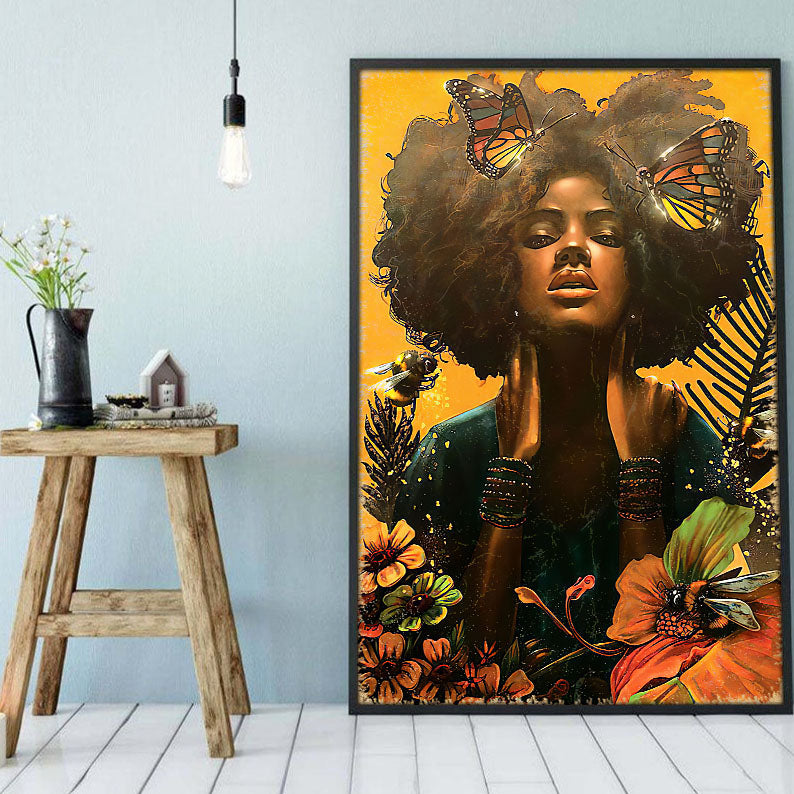 Afrocentric Canvas Modern Afro Art Print Poster Art Prints Afro Women Black Men Attractive Wall Art Home Decor