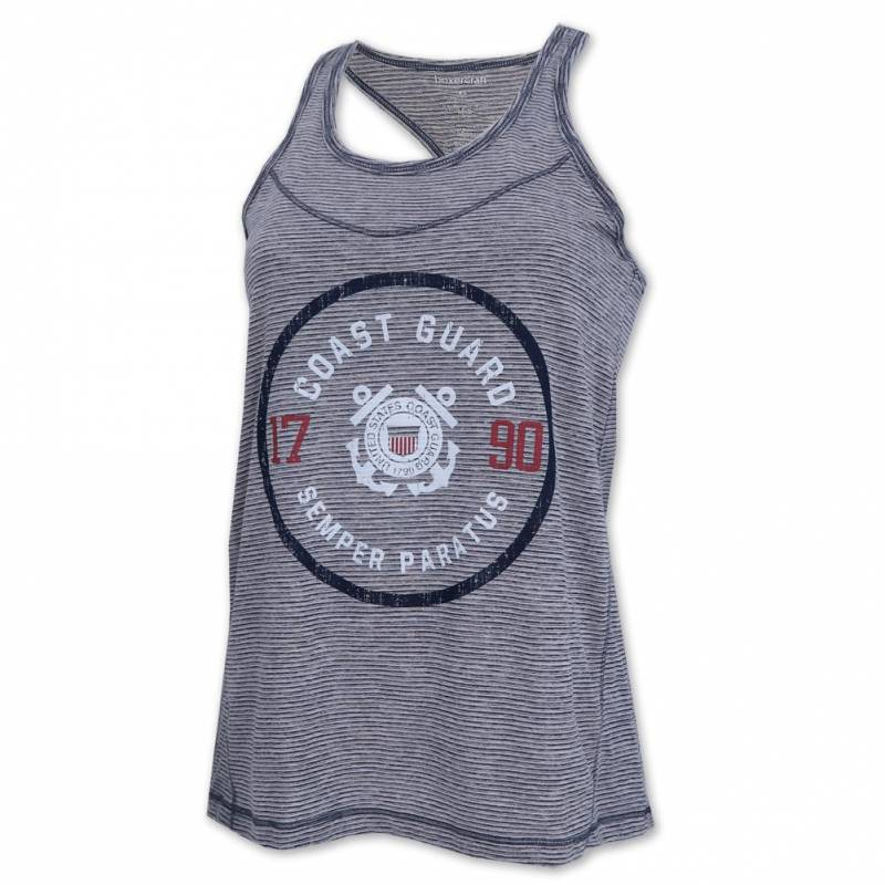 COAST GUARD LADIES SEMPER PARATUS TIGER SLUB TANK (NAVY)