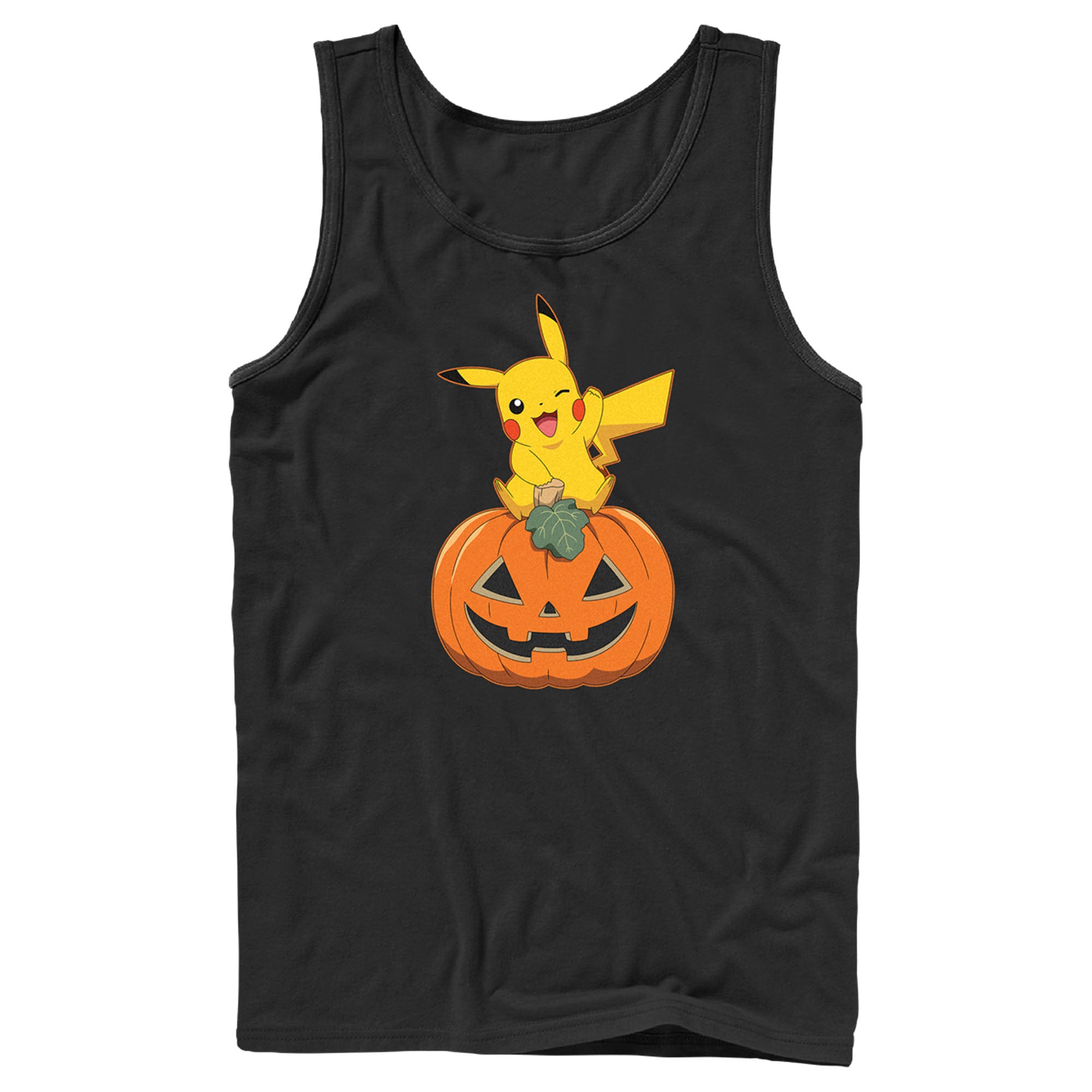 Men’S Pokemon Halloween Jack-O’-Lantern Pikachu Tank Top