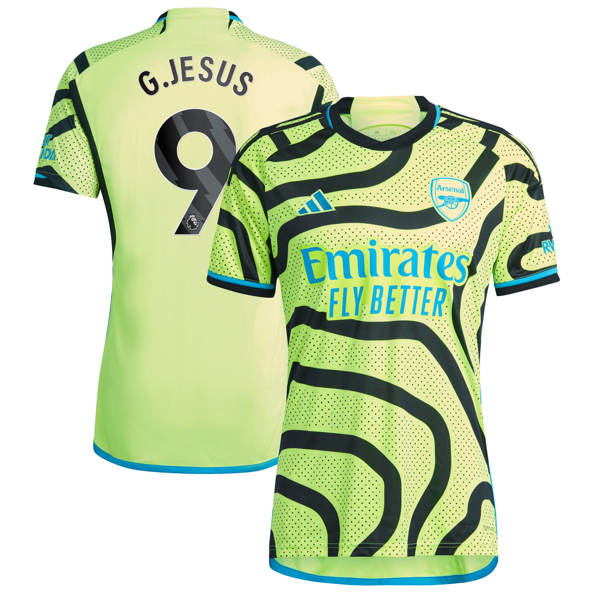 Gabriel Jesus Arsenal 2023/24 Away Replica Player Jersey – Yellow