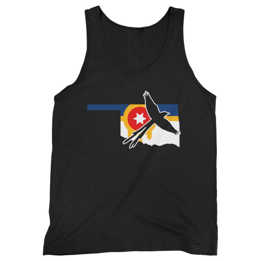 Oklahoma Tulsa Flag Scissor-Tail Bird Native American Man’s Tank Top