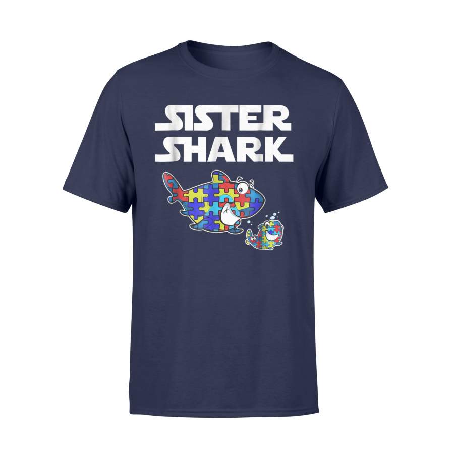 Autism Sister Shark Sister Shark Autism Tee T-Shirt – Autism Sister Shirt