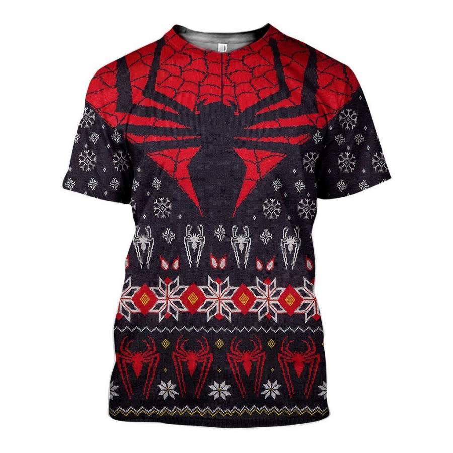 Ugly Sweater Spiderman Shirts And Shorts 3D Print For Men For Girls