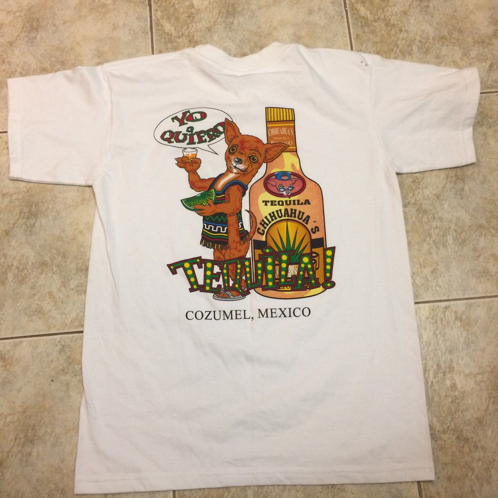 Vintage Yo Quiero Tequila Cuzumel Mexico T Shirt 1990S