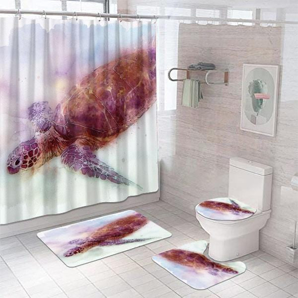 Spirit Animal Bathroom Sets Amazing Hawaiian Sea Turtle Watercolor Bathroom Wall Decor Ideas