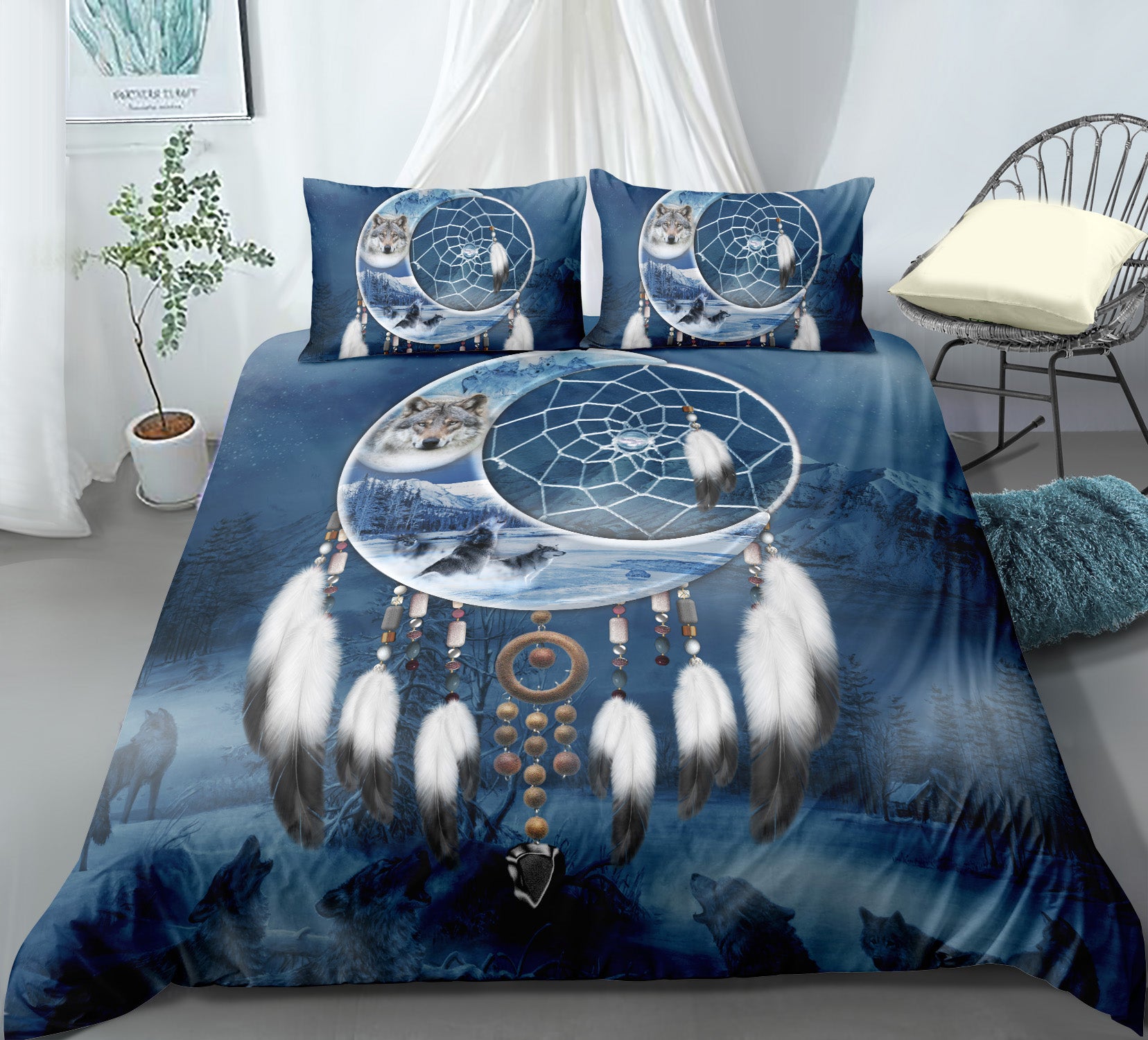 3D Indian Animal Dream Catcher Quilt Cover Set Bedding Set Pillowcases 114